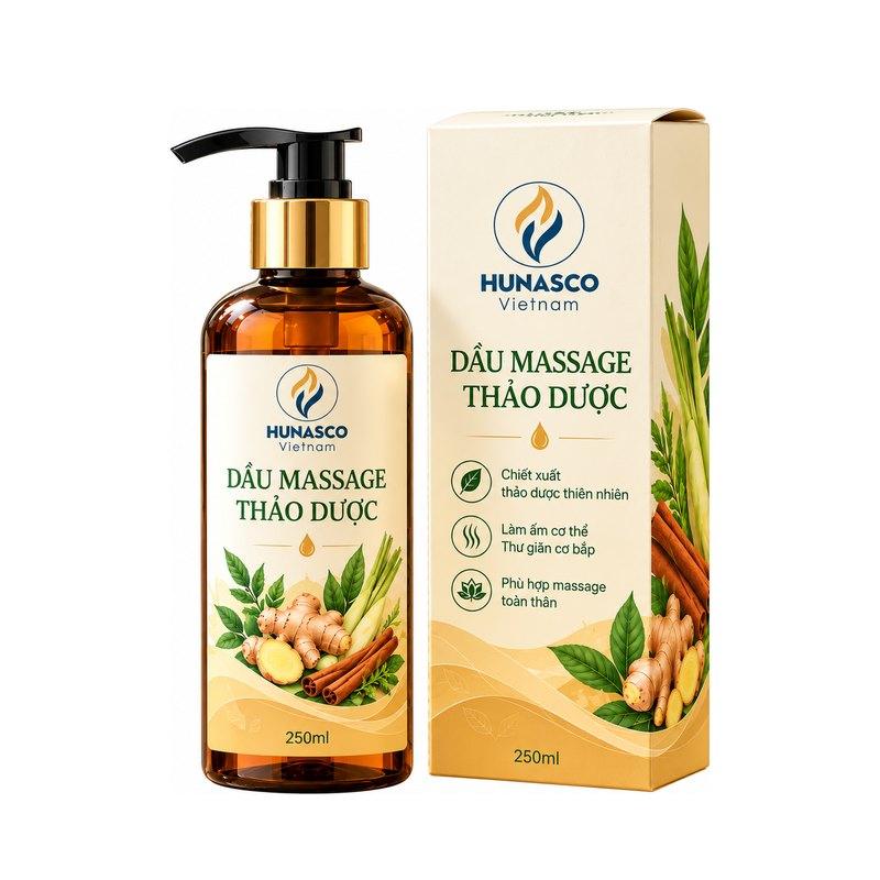 Gia công dầu massage thảo dược làm ấm