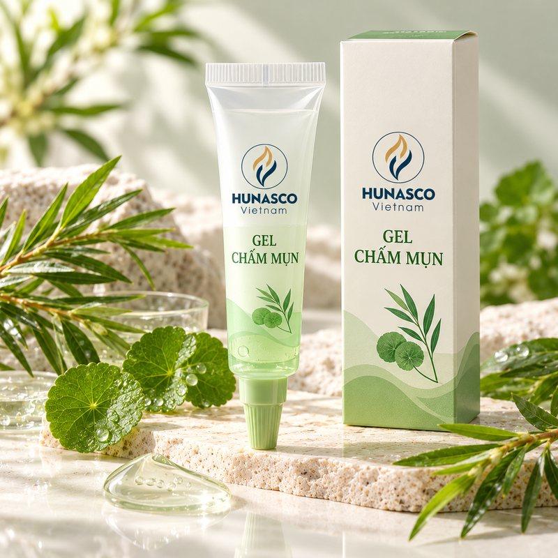 Gia công gel chấm mụn tại nhà máy Hunasco