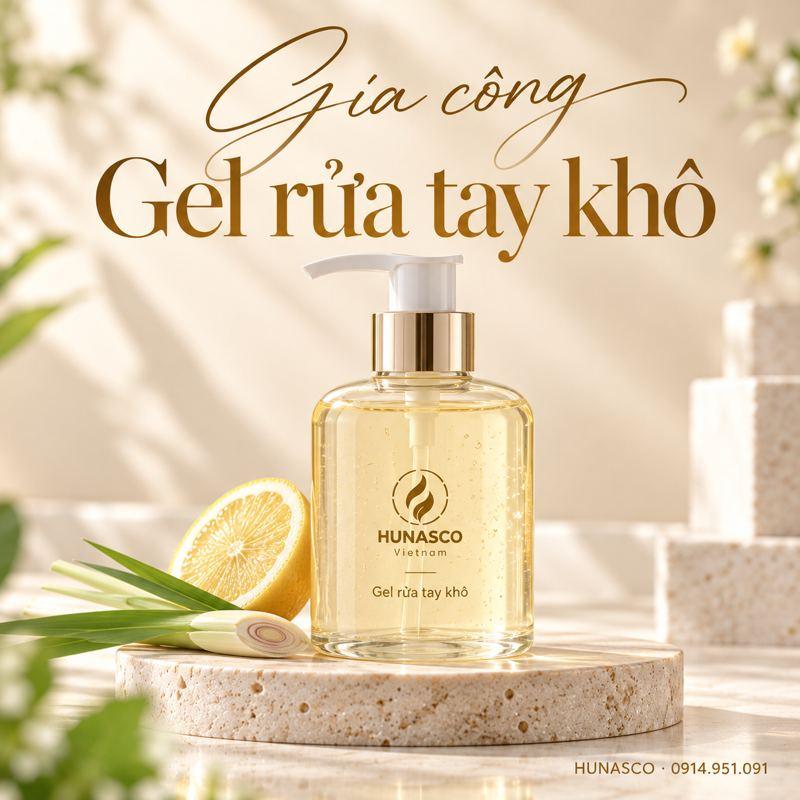Gia công gel rửa tay khô thảo dược