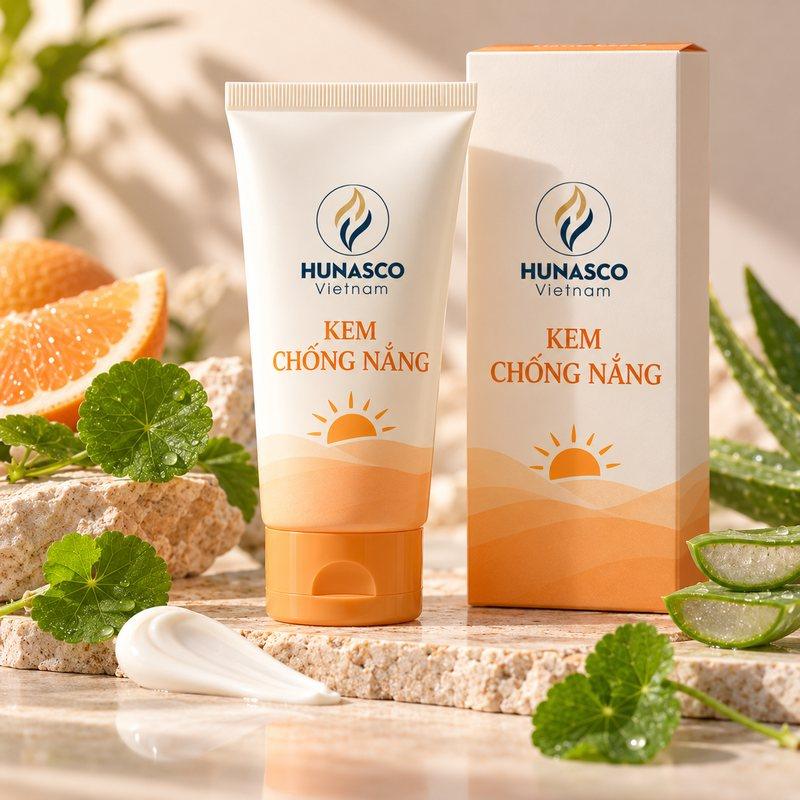 Gia công kem chống nắng tại nhà máy Hunasco