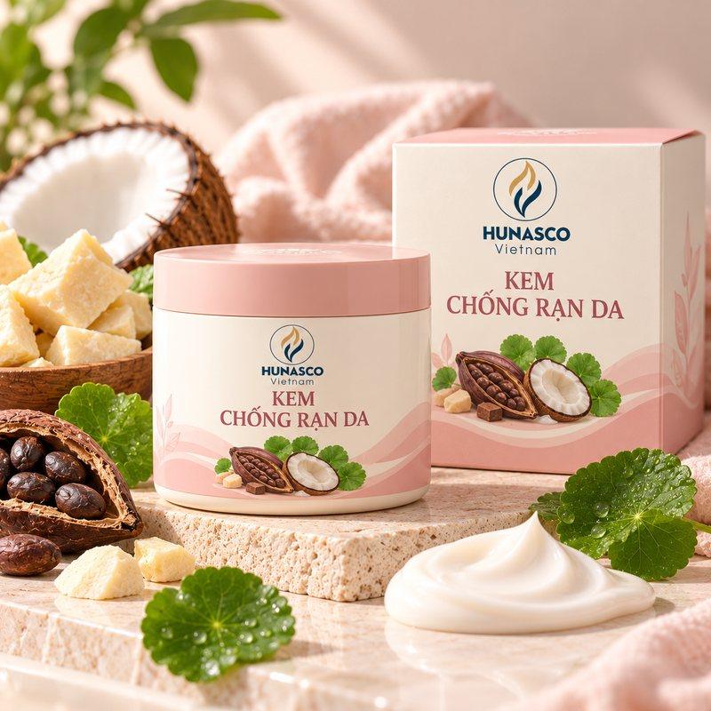 Gia công kem chống rạn da tại nhà máy Hunasco