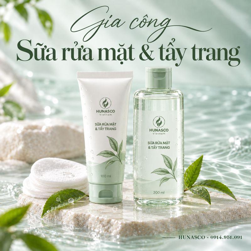 Gia công sữa rửa mặt & tẩy trang