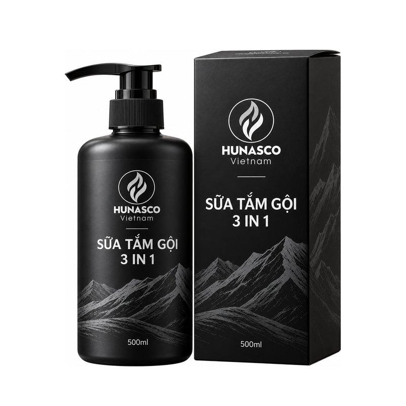Gia công sữa tắm gội 3 in 1 cho nam tại nhà máy Hunasco