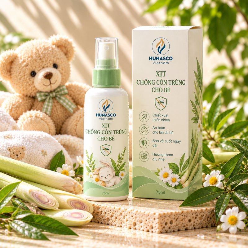 Gia công xịt côn trùng cho bé tại nhà máy Hunasco
