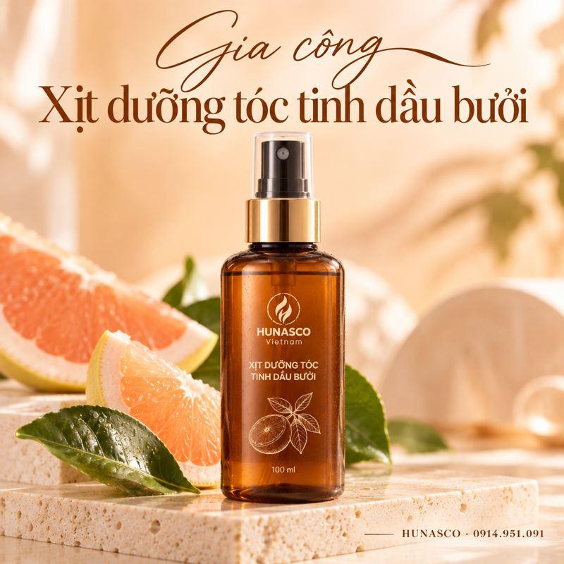 Gia công xịt dưỡng tóc tinh dầu bưởi