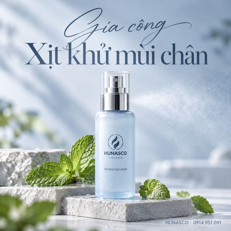 Gia công xịt khử mùi hôi chân thảo dược